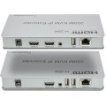 Комутатор PowerPlant HDMI 1080P/60hz, до 200м, через CAT5E/6 (HDES200-KVM) (CA912940)