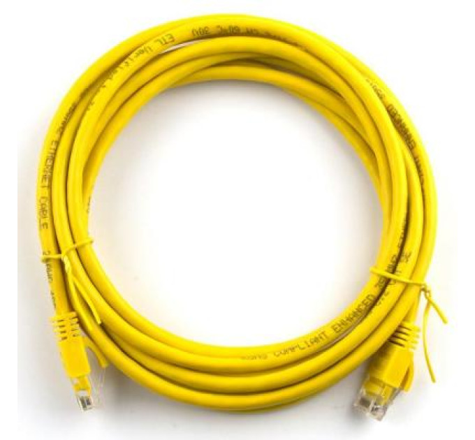 Патч-корд 3м, RJ-45, Cat.5e, CU, медь, желтый Ritar (PCR-CU/3Yw / 03251)