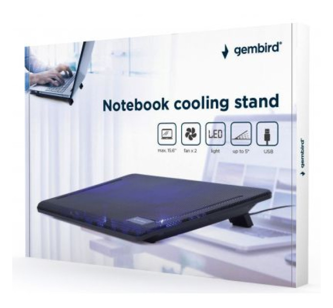 Підставка під ноутбук Gembird NBS-2F15-01, чорна