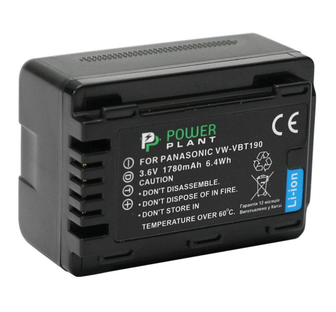 Акумулятор до фото/відео PowerPlant Panasonic VW-VBT190 (DV00DV1412)