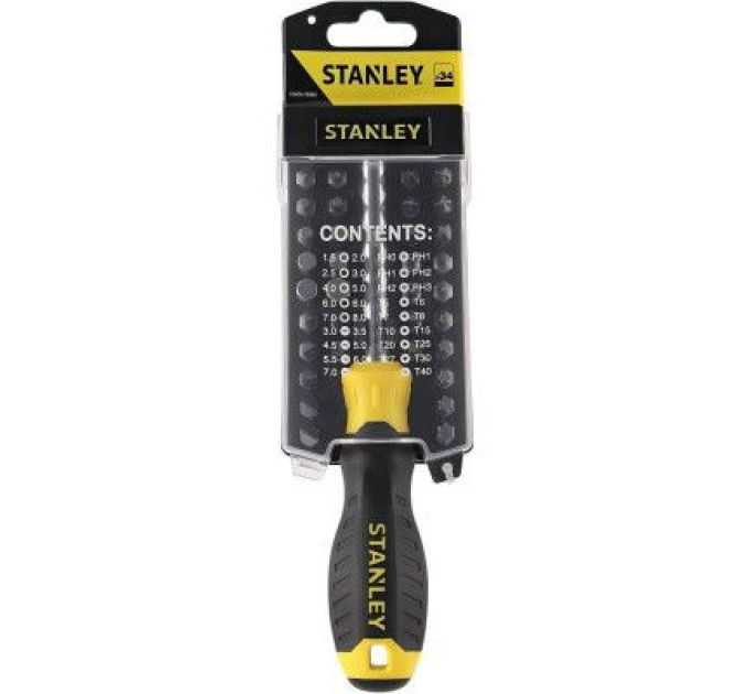 Набір викруток Stanley Multibit багатофункціональна з 34 насадками. (STHT0-70885)