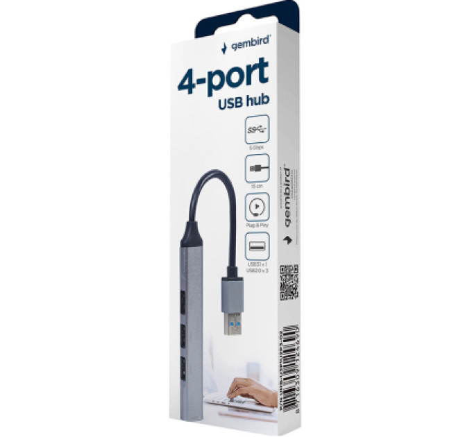 Хаб Gembird UHB-U3P1U2P3-02 , з USB-A на 4x-USB
