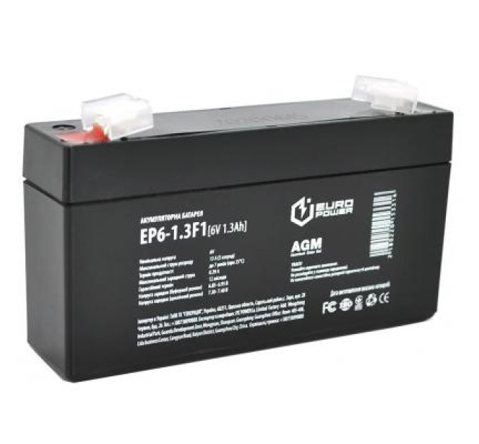 Батарея до ДБЖ Europower EP6-1.3F1, 6V-1.3Ah (EP6-1.3F1)