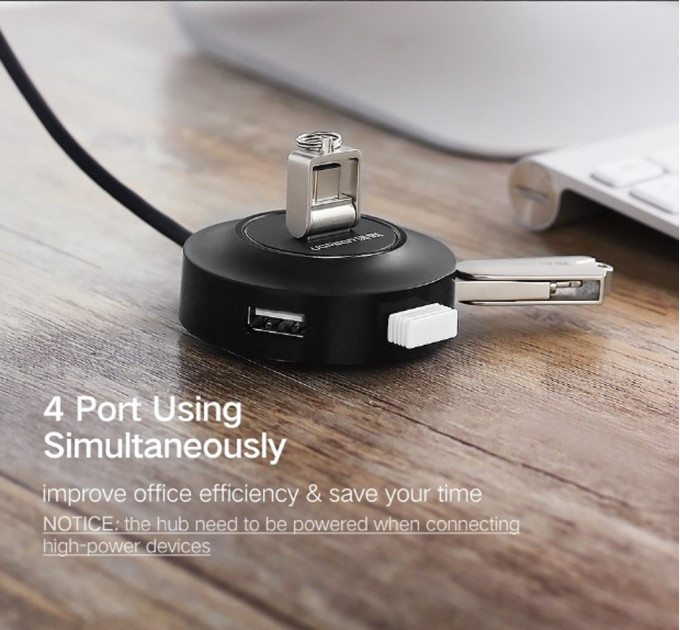Ugreen Концентратор Ugreen 4-port 1m USB 2.0 CR106 black (20277)