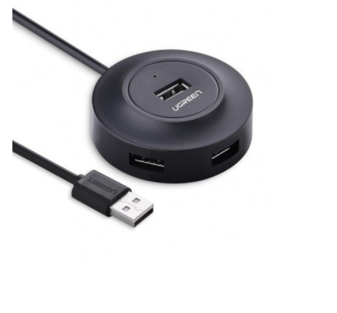 Концентратор Ugreen 4-port 1m USB 2.0 CR106 black (20277)