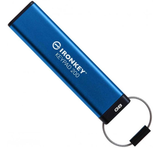 Флеш-накопичувач USB3.2 128GB Kingston IronKey Keypad 200 Type-C Blue (IKKP200C/128GB)