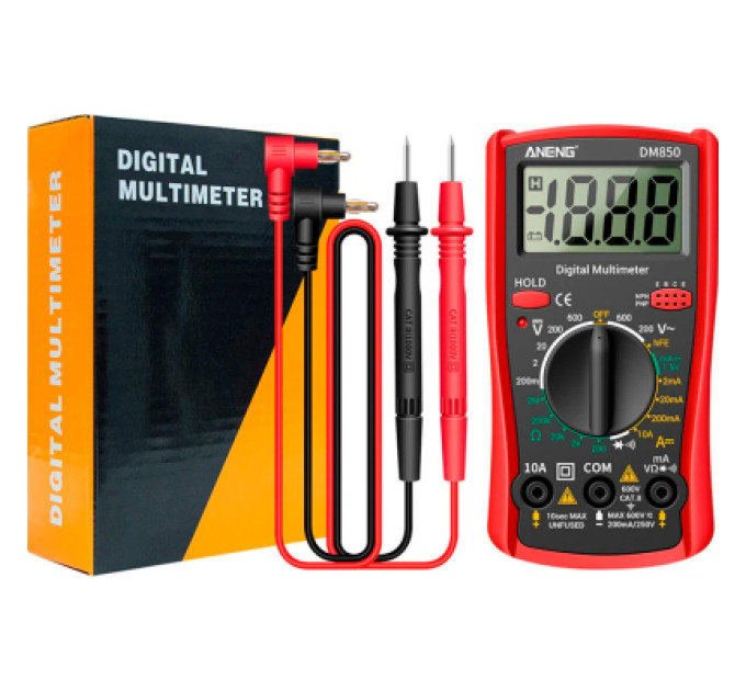 ANENG Цифровий мультиметр ANENG DM850, V, A, R, функція hFE (AN-DM850)