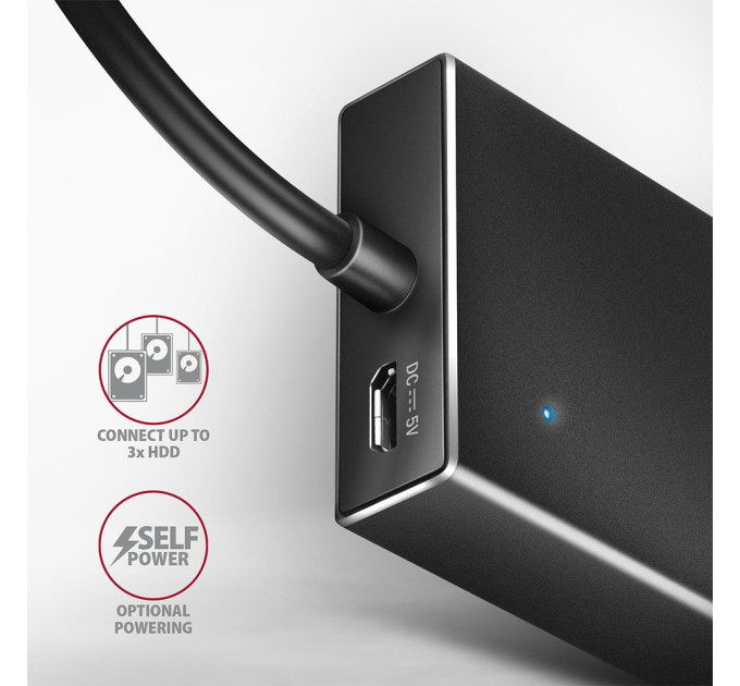 Концентратор USB-C 7PORT FLAT 0.3M HUE-F7C AXAGON