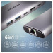 Хаб концентратор AXAGON HMC-6G2L USB-C 10Gbps 6in1 hub, Grey