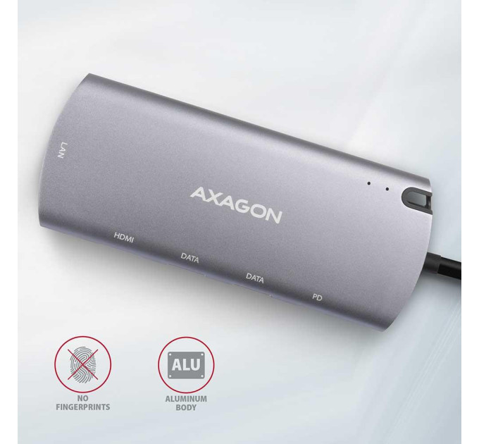 Хаб концентратор AXAGON HMC-6M2 SuperSpeed USB-C COMBO 6in1 hub, Grey