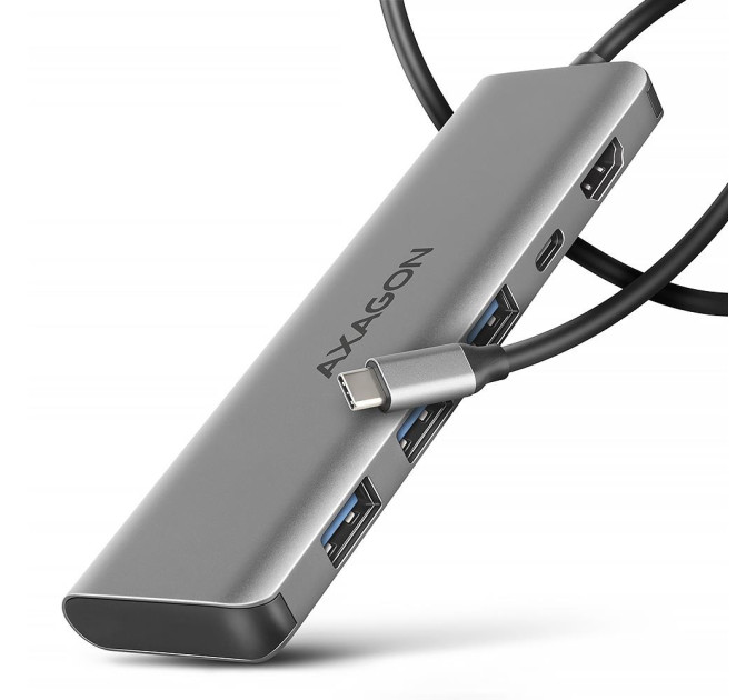 Хаб концентратор AXAGON HMC-5H USB-C 5Gbps 5in1 hub, Grey