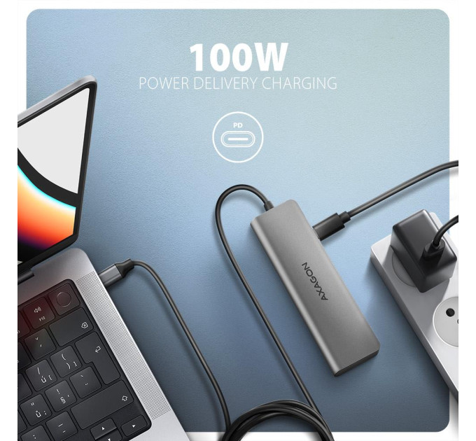 Хаб концентратор AXAGON HMC-5H USB-C 5Gbps 5in1 hub, Grey