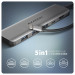 Хаб концентратор AXAGON HMC-5H USB-C 5Gbps 5in1 hub, Grey