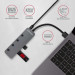 Хаб AXAGON HUE-MSA SuperSpeed USB-A SWITCH hub w. CHARGING function, 20cm USB-A cable, Silver