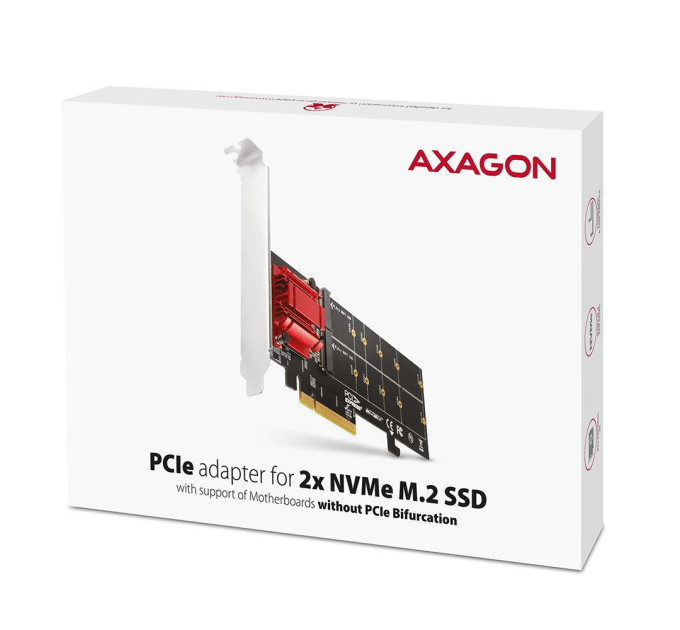 Aдаптер AXAGON PCEM2-ND PCIe 2x NVMe M.2 controller