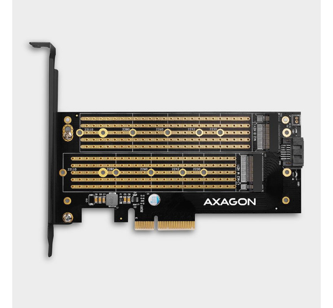 Aдаптер AXAGON PCEM2-D PCIe NVMe+SATA M.2 adapter
