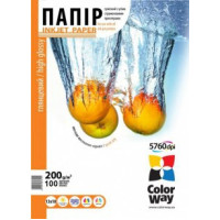Фотопапір ColorWay глянцевий 200г/м, 13x18 PG200-100 карт.уп.