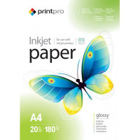 Фотопапір  PrintPro глянцевий 180г/м2 A4 20л (PGE180020A4)