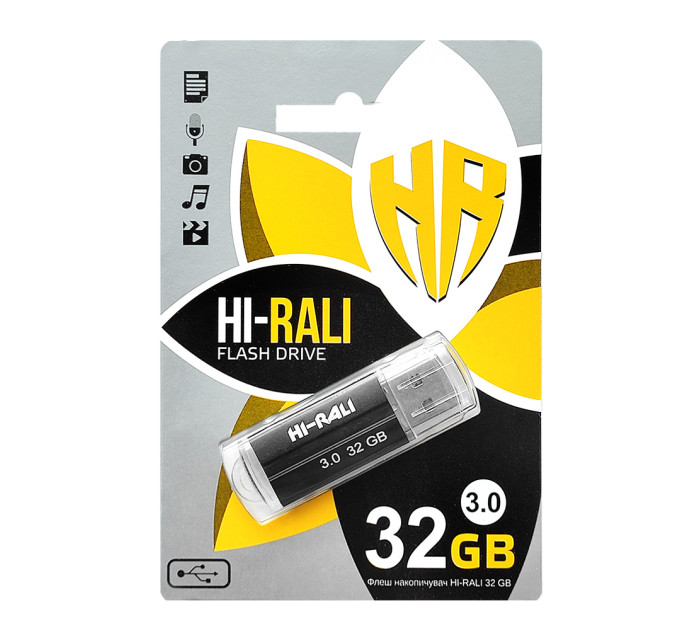 Флеш-накопичувач USB3.0 32GB Hi-Rali Corsair Series Black (HI-32GB3CORBK)