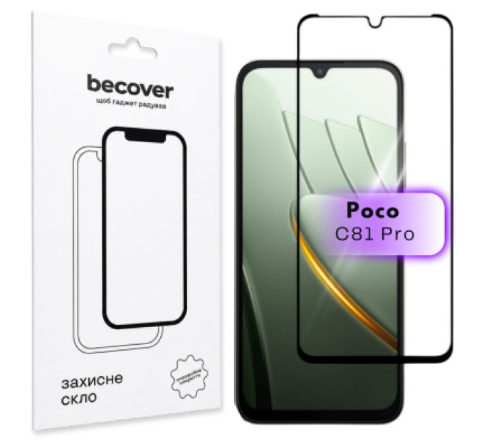BeCover Скло захисне BeCover Poco C81 Pro Black (716115)