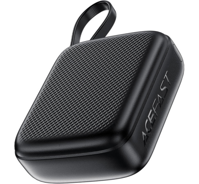 Acefast Батарея універсальна Acefast 10000mAh, 20W, PD, QC/3.0, build Type-C cable, M15, Black (6974316283973)