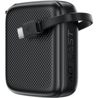 Батарея універсальна Acefast 10000mAh, 20W, PD, QC/3.0, build Type-C cable, M15, Black (6974316283973)