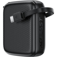 Батарея універсальна Acefast 10000mAh, 20W, PD, QC/3.0, build Type-C cable, M15, Black (6974316283973)