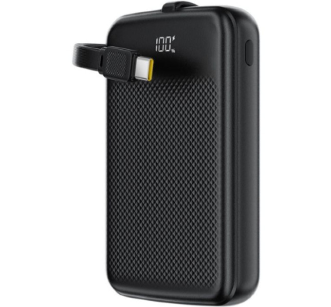 Acefast Батарея універсальна Acefast 10000mAh, 22.5W, PD, QC/3.0, build Type-C cable, M13, Black (6974316283959)