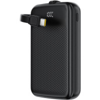 Батарея універсальна Acefast 10000mAh, 22.5W, PD, QC/3.0, build Type-C cable, M13, Black (6974316283959)