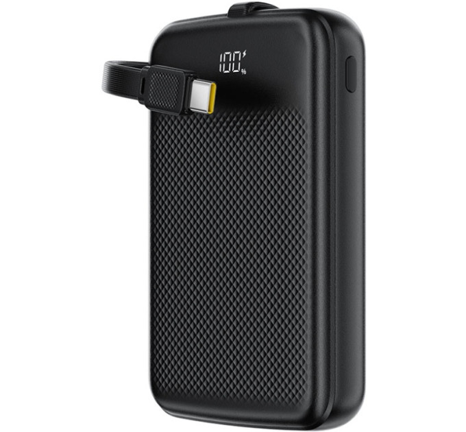 Acefast Батарея універсальна Acefast 10000mAh, 22.5W, PD, QC/3.0, build Type-C cable, M13, Black (6974316283959)