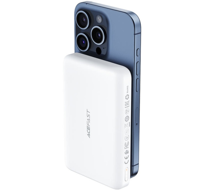 Acefast Батарея універсальна Acefast Magnetic Wireless 10000mAh, 20W, PD, QC/3.0, QI 15W, M26, White (6974316285212)