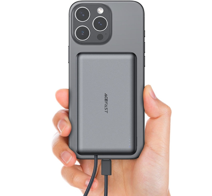 Acefast Батарея універсальна Acefast Magnetic Wireless 10000mAh, 22.5W, PD, QC/3.0, QI 15W, M18, Black (6974316284017)