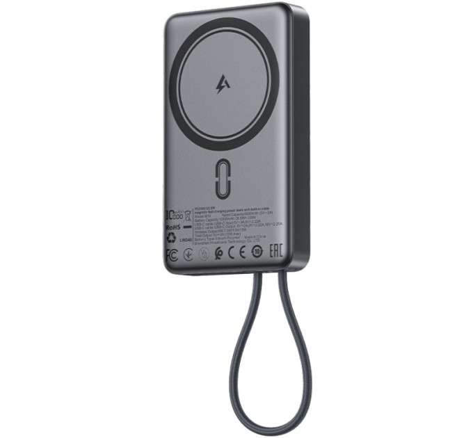 Acefast Батарея універсальна Acefast Magnetic Wireless 10000mAh, 22.5W, PD, QC/3.0, QI 15W, M18, Black (6974316284017)