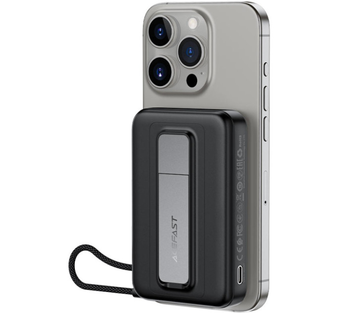 Acefast Батарея універсальна Acefast Magnetic Wireless 10000mAh, 22.5W, PD, QC/3.0, QI 15W, M24, Metal Gray (6974316284871)
