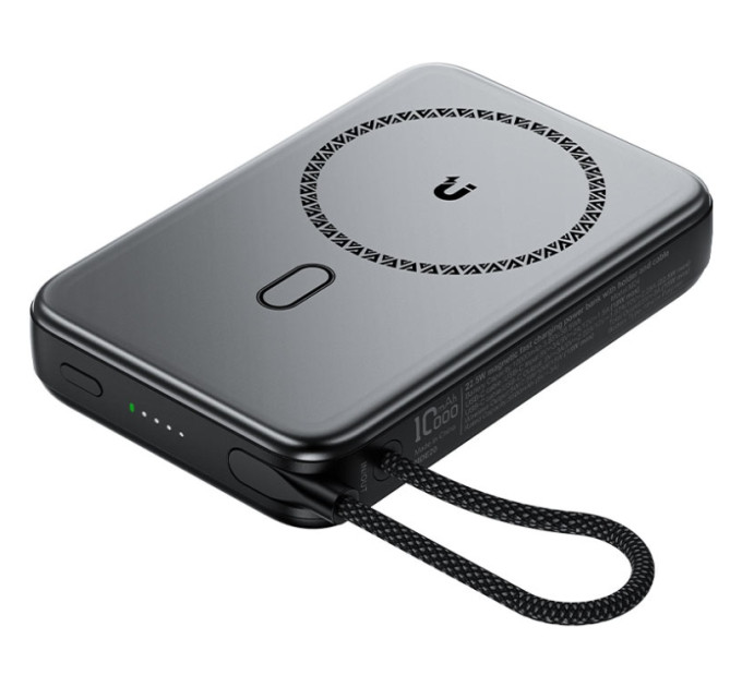 Acefast Батарея універсальна Acefast Magnetic Wireless 10000mAh, 22.5W, PD, QC/3.0, QI 15W, M24, Metal Gray (6974316284871)