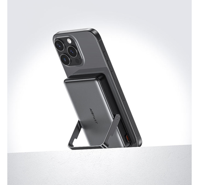 Acefast Батарея універсальна Acefast Magnetic Wireless 10000mAh, 22.5W, PD, QC/3.0, QI 15W, with holder M17, Black (6974316284000)