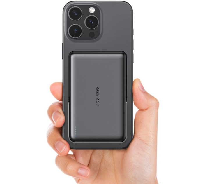 Acefast Батарея універсальна Acefast Magnetic Wireless 10000mAh, 22.5W, PD, QC/3.0, QI 15W, with holder M17, Black (6974316284000)
