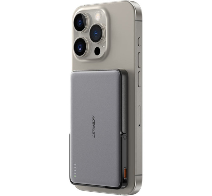 Acefast Батарея універсальна Acefast Magnetic Wireless 5000mAh, 18W, PD, QC/3.0, with holder M16, Black (6974316283997)