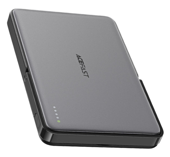 Acefast Батарея універсальна Acefast Magnetic Wireless 5000mAh, 18W, PD, QC/3.0, with holder M16, Black (6974316283997)