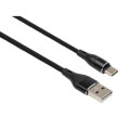 Vinga Дата кабель USB 2.0 AM to USB-C 0.3m cylindric nylon back Vinga (VCPDCTCCANB03BK)