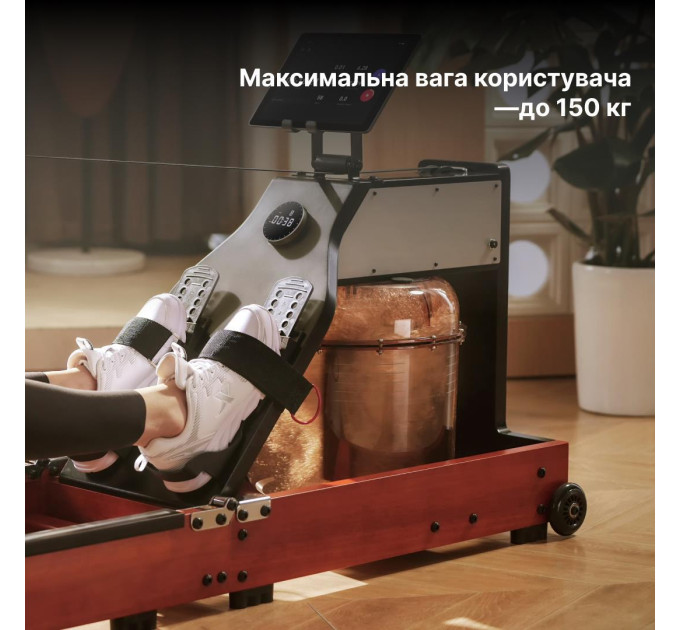 KINGSMITH Водний гребний тренажер потрійного складання KINGSMITH WM10 PRO колір червоний дуб