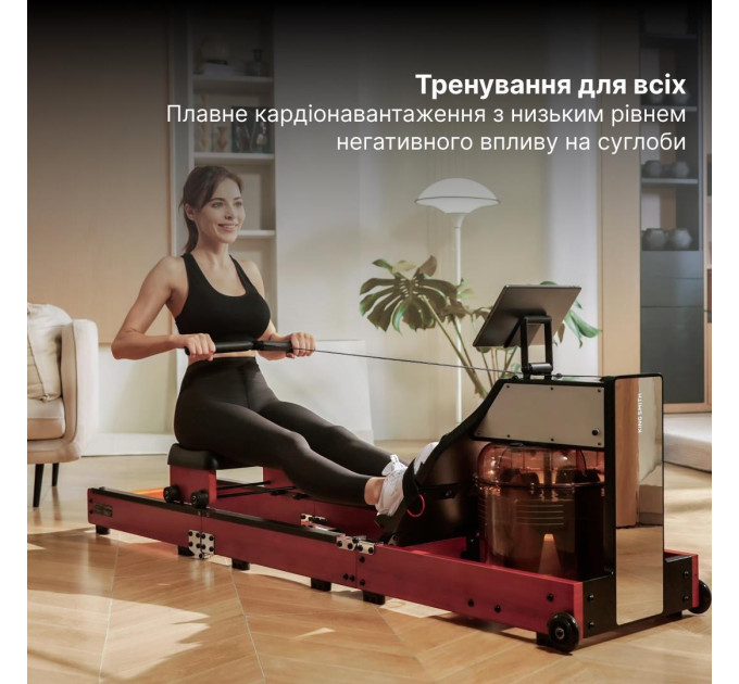 KINGSMITH Водний гребний тренажер потрійного складання KINGSMITH WM10 PRO колір чорний горіх