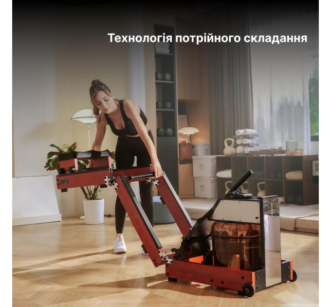 KINGSMITH Водний гребний тренажер потрійного складання KINGSMITH WM10 PRO колір чорний горіх