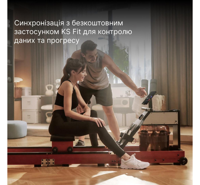 KINGSMITH Водний гребний тренажер потрійного складання KINGSMITH WM10 PRO колір чорний горіх