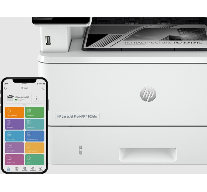 Багатофункціональний пристрій HP LJ Pro 4103dw з Wi-Fi 2Z627A