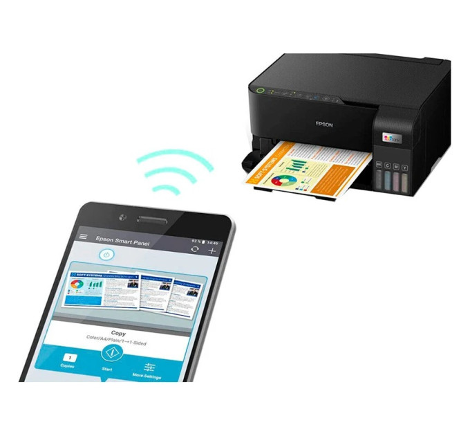 Багатофункціональний пристрій Epson EcoTank L3550 33_20 ppm USB Wi-Fi 4 inks C11CK59404