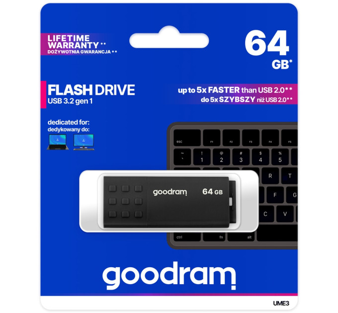Goodram Флешка 64GB GOODRAM UME3 Black (UME3-0640K0R11)