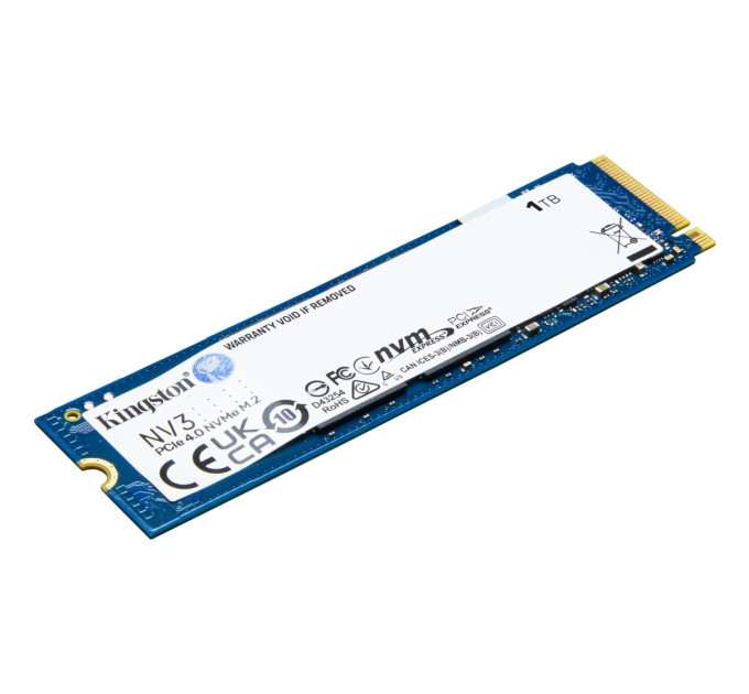 Kingston SSD накопичувач Kingston 1TB M.2 NVMe NV3 M.2 2280 PCIe Gen4.0 x4 (SNV3S/1000G)
