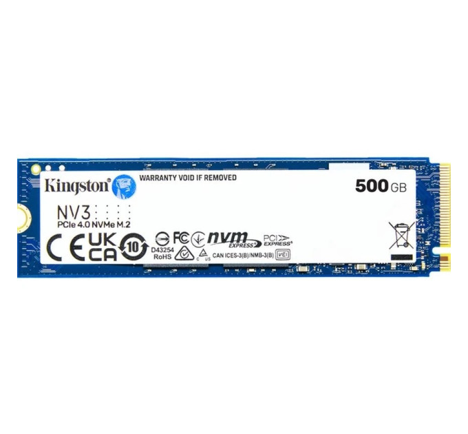 SSD накопичувач Kingston 500GB M.2 NVMe NV3 M.2 2280 PCIe Gen4.0 x4 (SNV3S/500G)