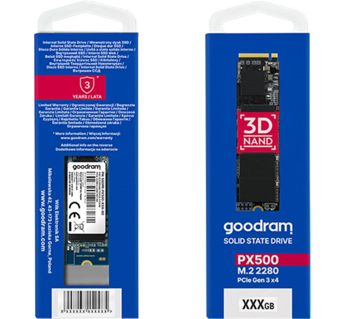 Накопичувач SSD  1TB Goodram PX500 M.2 2280 PCIe 3.0 x4 NVMe 3D TLC (SSDPR-PX500-01T-80-G3)